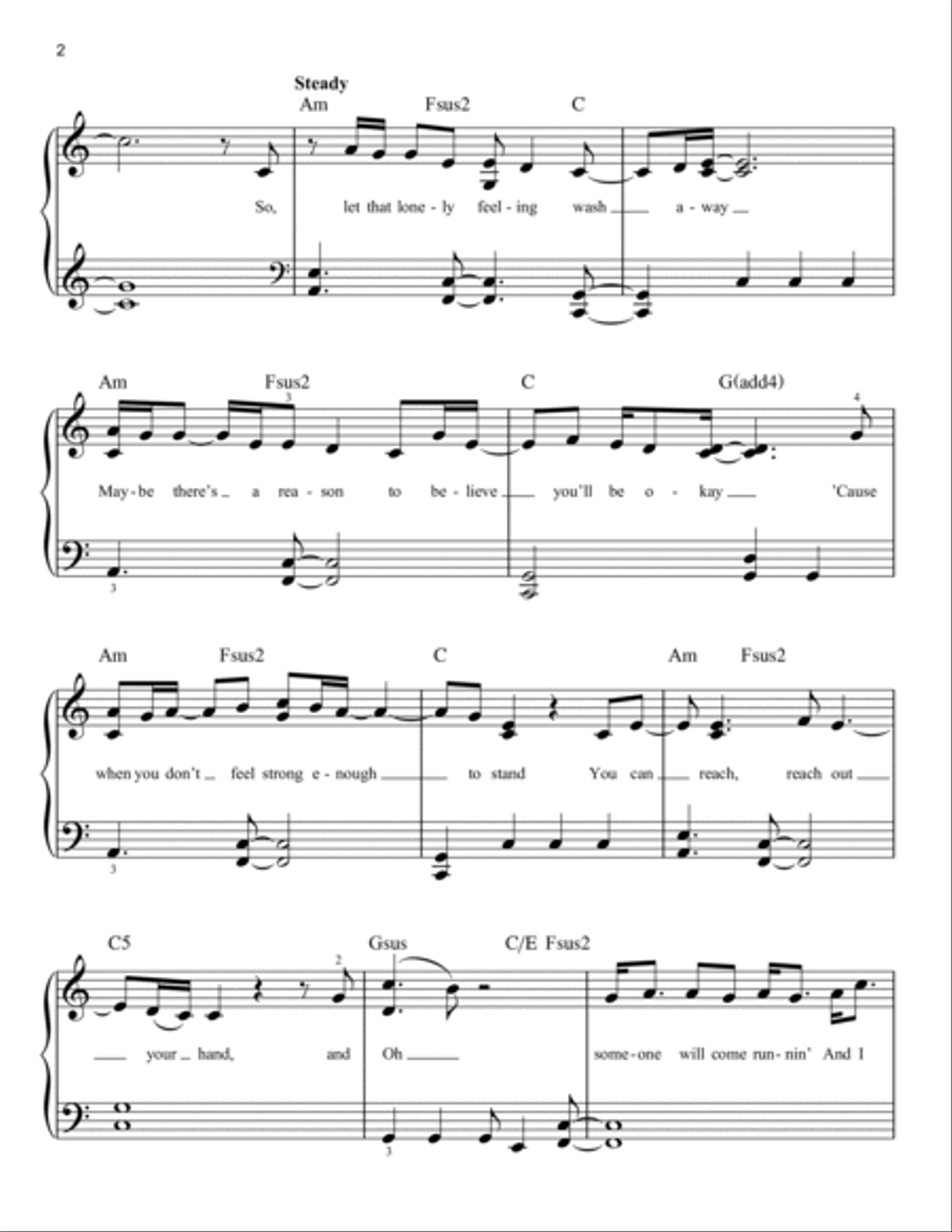 You Will Be Found (from Dear Evan Hansen) Easy Piano scores gallery preview page 2