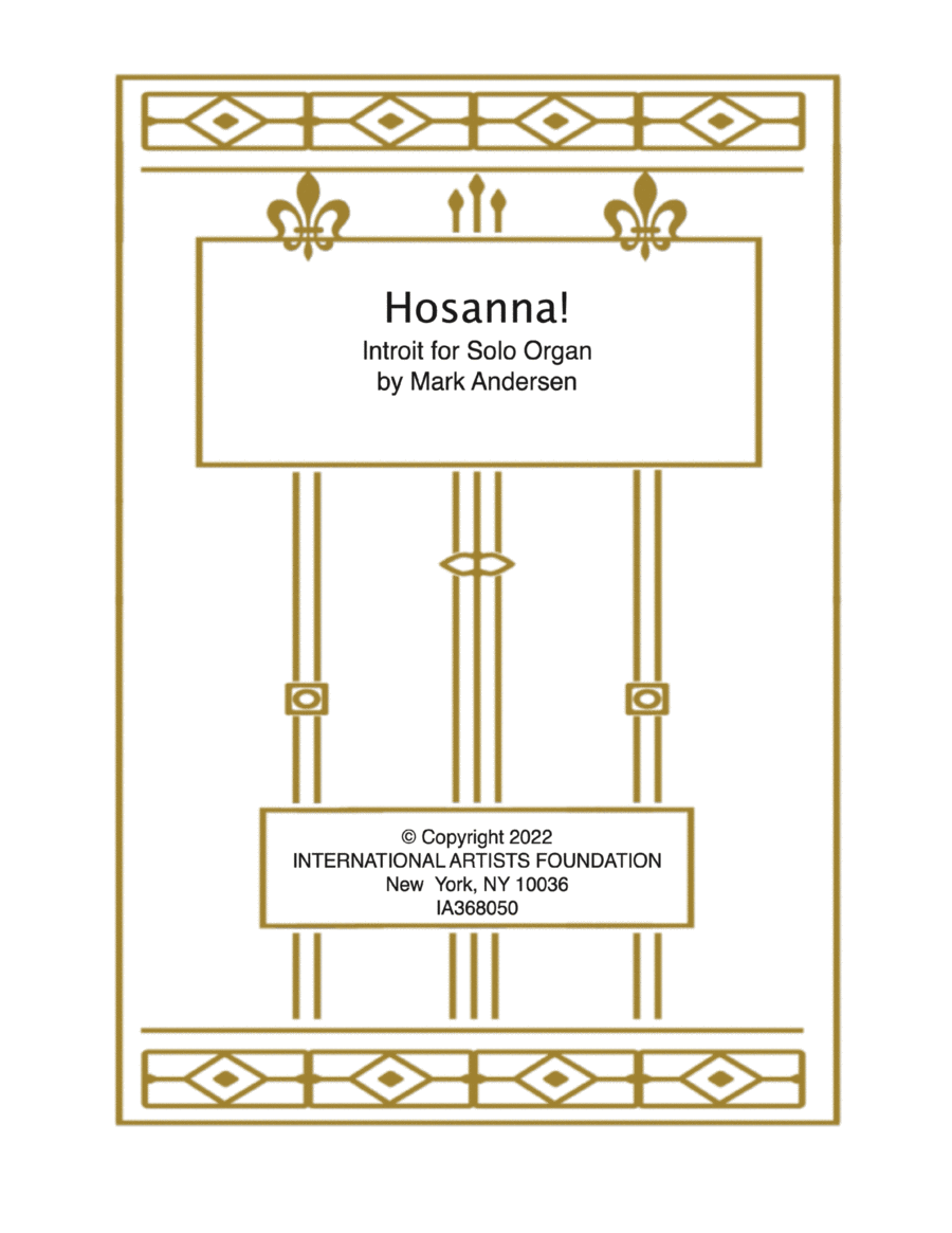 Hosanna! Introit for organ by Mark Andersen Organ Solo scores gallery preview page 1