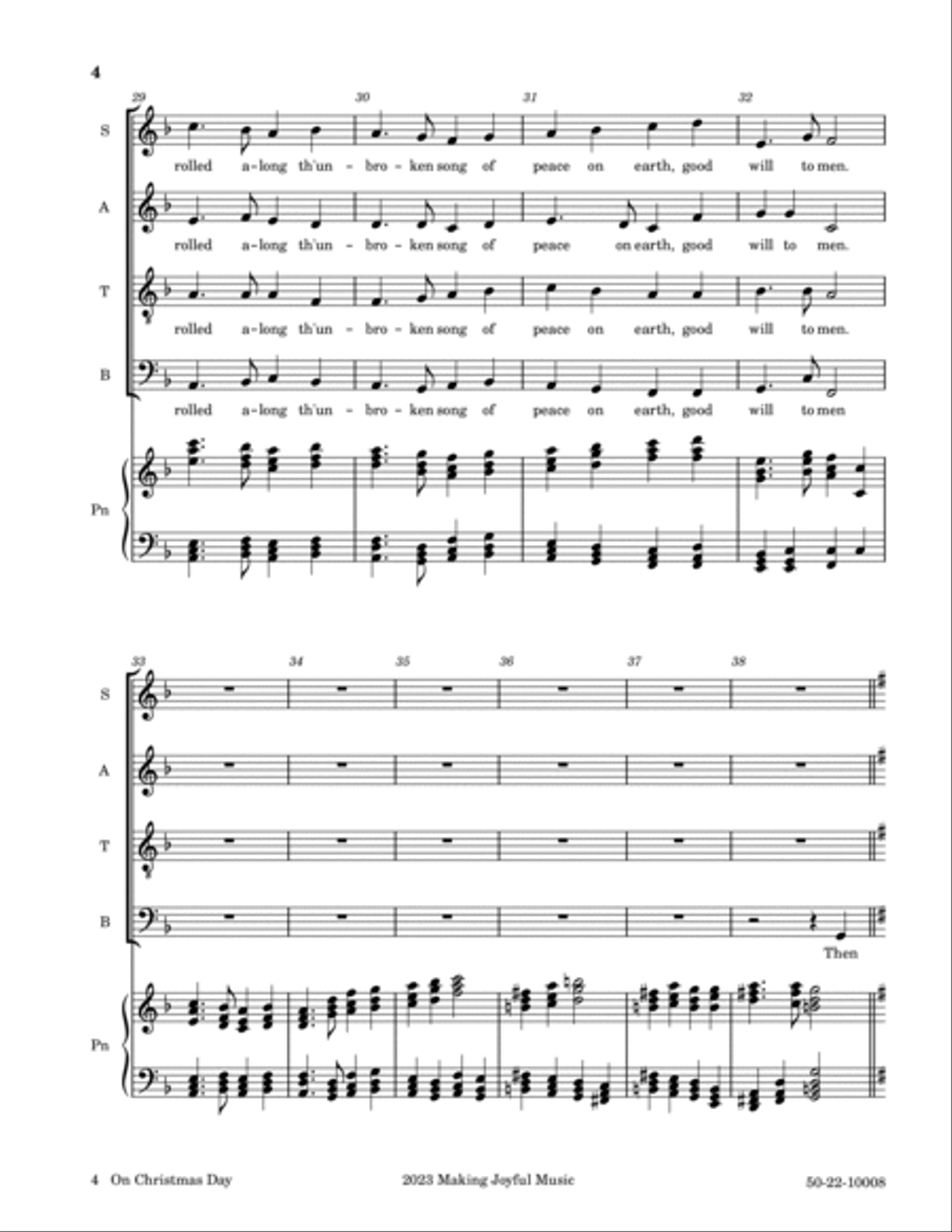 On Christmas Day - SATB divisi Ensemble Divisi scores gallery preview page 4
