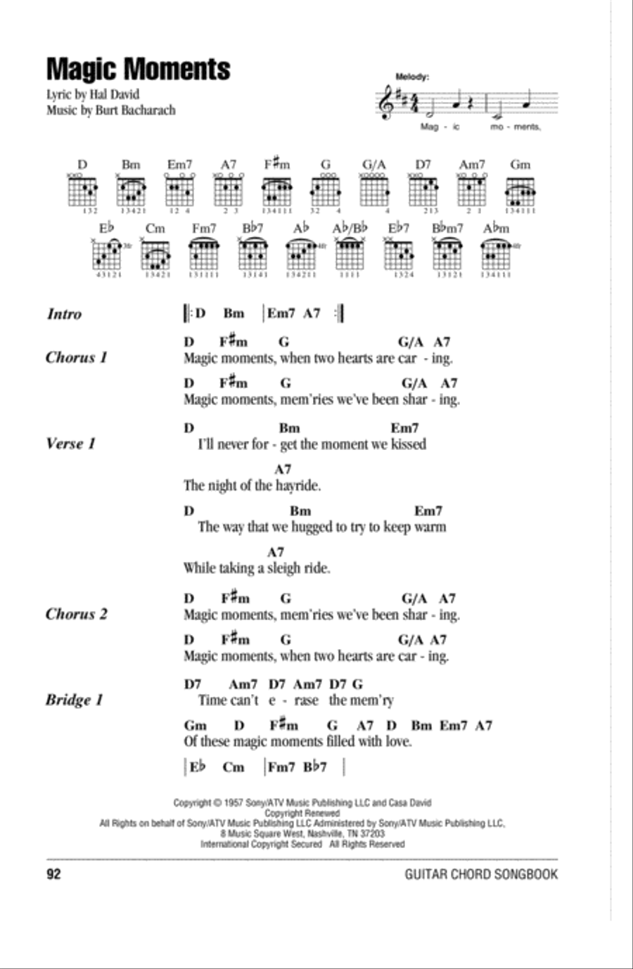 Magic Moments Acoustic Guitar scores gallery preview page 1