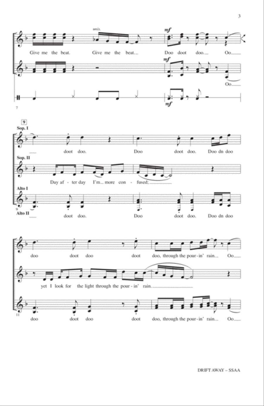 Drift Away Drift Away SSA scores gallery preview page 2