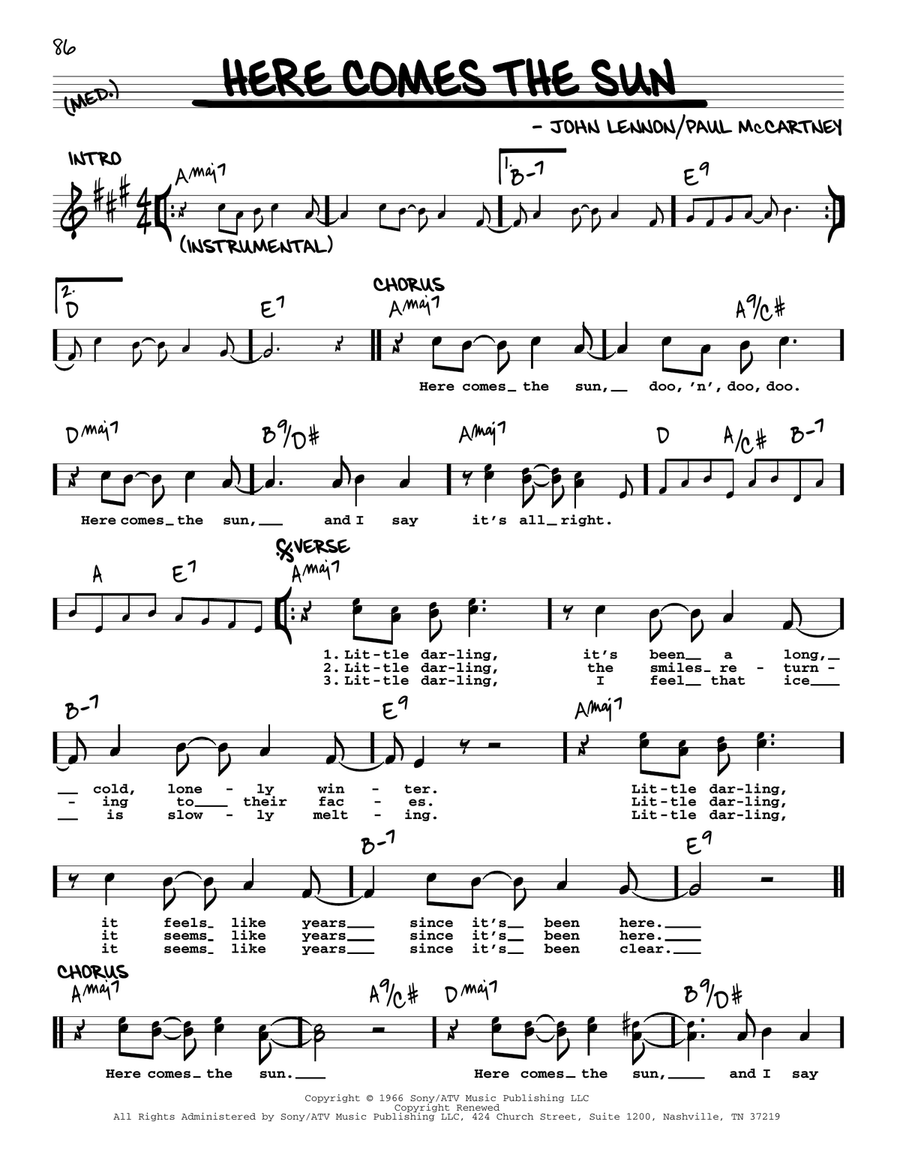 Here Comes The Sun [Jazz version] Voice scores gallery preview page 1
