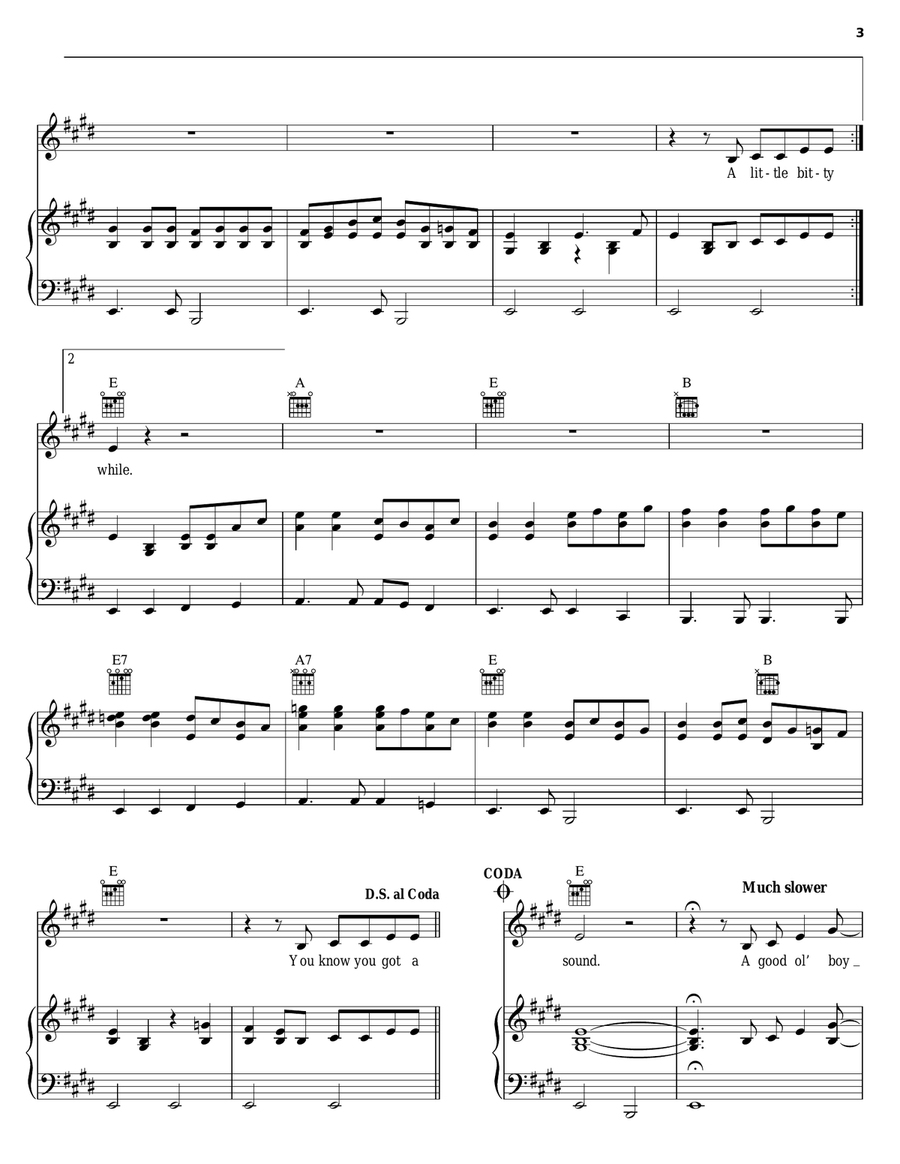 Little Bitty Piano, Vocal, Guitar scores gallery preview page 3