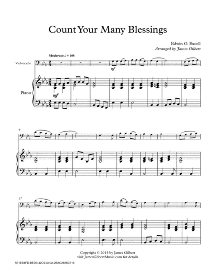 Count Your Many Blessings Piano scores gallery preview page 1