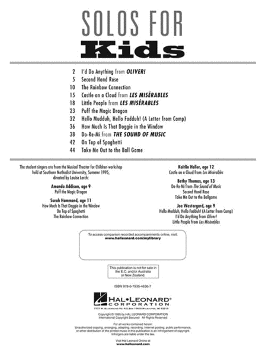 Solos for Kids Voice scores gallery preview page 3
