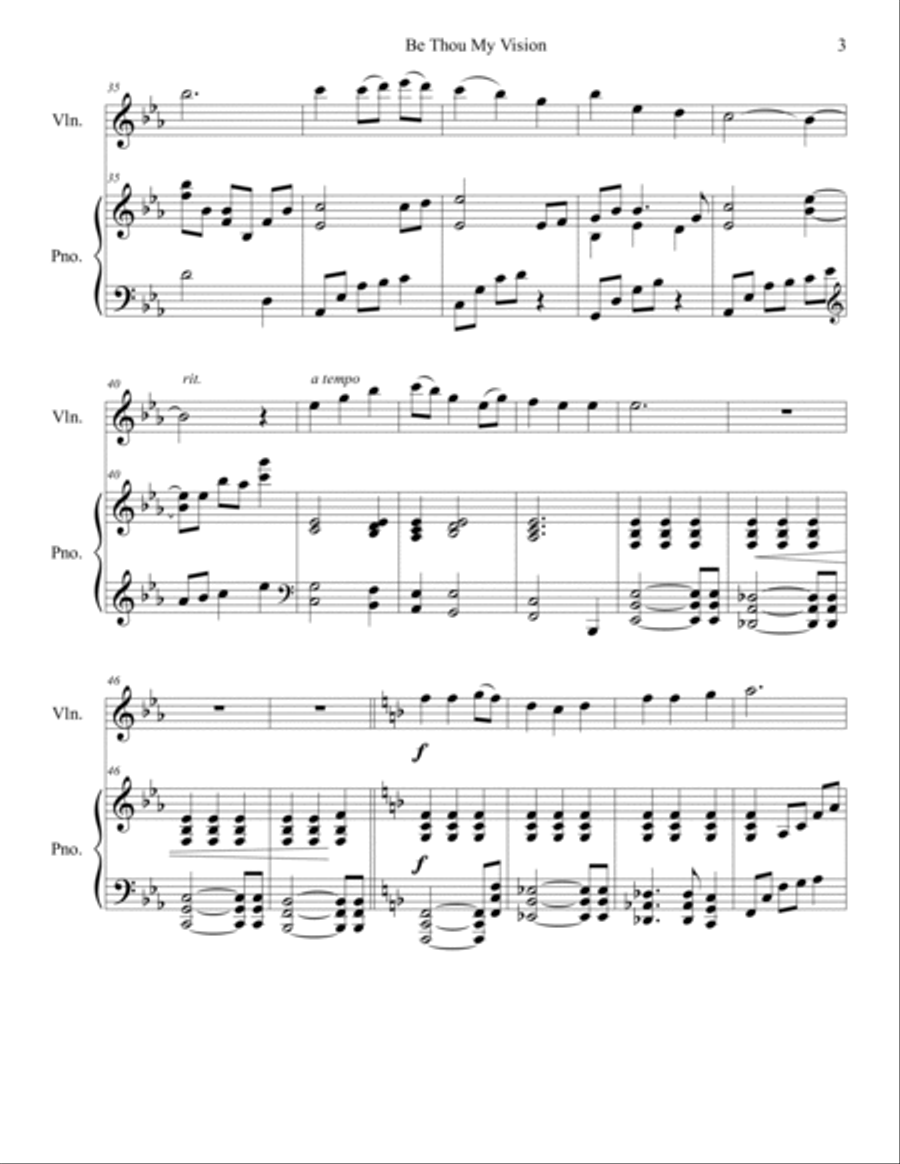 Be Thou My Vision (violin/piano), arr. Brenda Portman Violin Solo scores gallery preview page 3