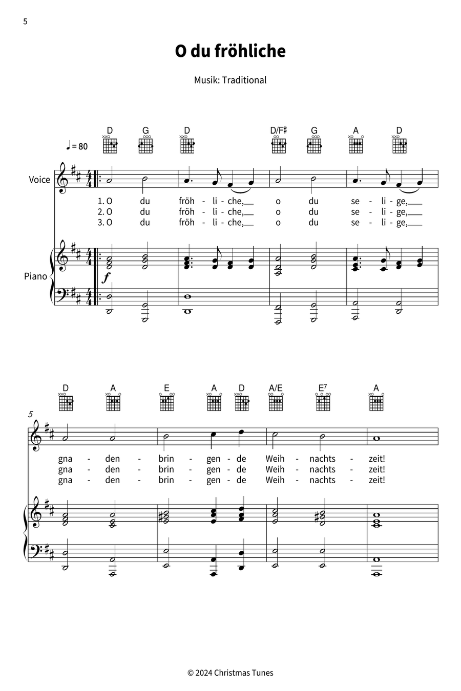 Harmonische Weihnachten mit Gesang und Begleitung Voice scores gallery preview page 6