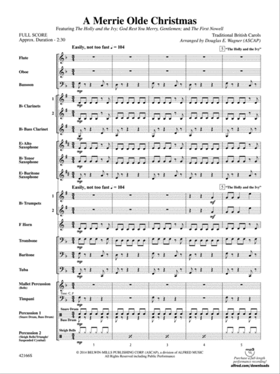 A Merrie Olde Christmas: Score Concert Band scores gallery preview page 3
