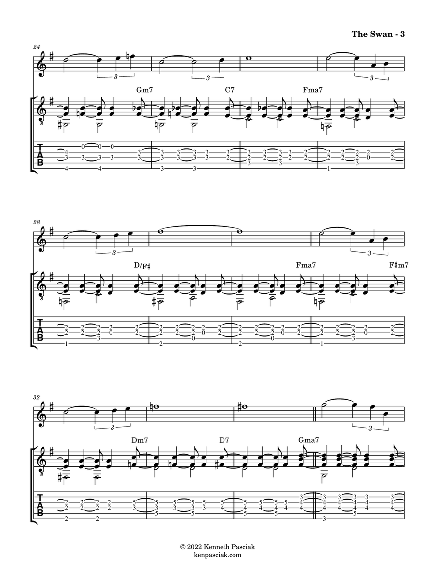 The Swan (Bossa Nova for Flute & Guitar) Flute scores gallery preview page 5