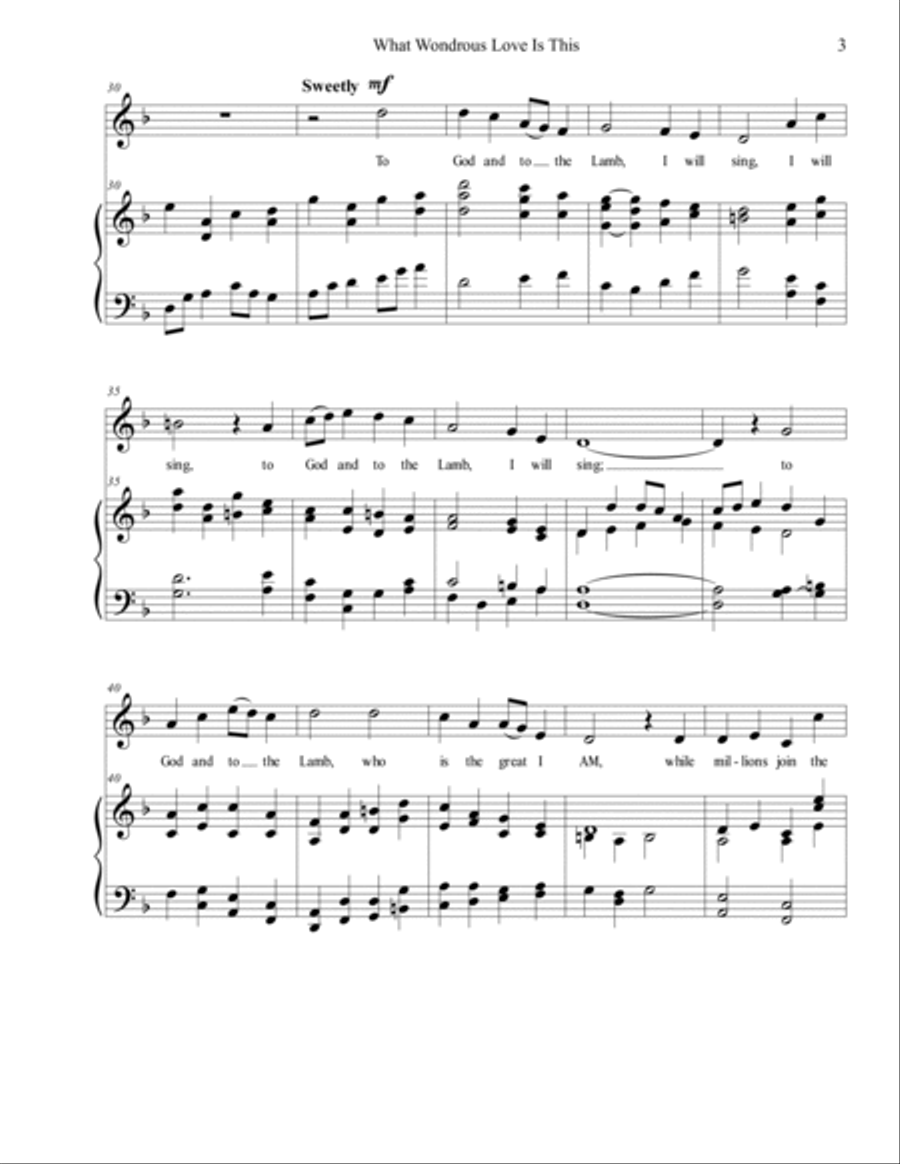 What Wondrous Love Is This, arr. Brenda Portman Mezzo-Soprano Voice scores gallery preview page 3
