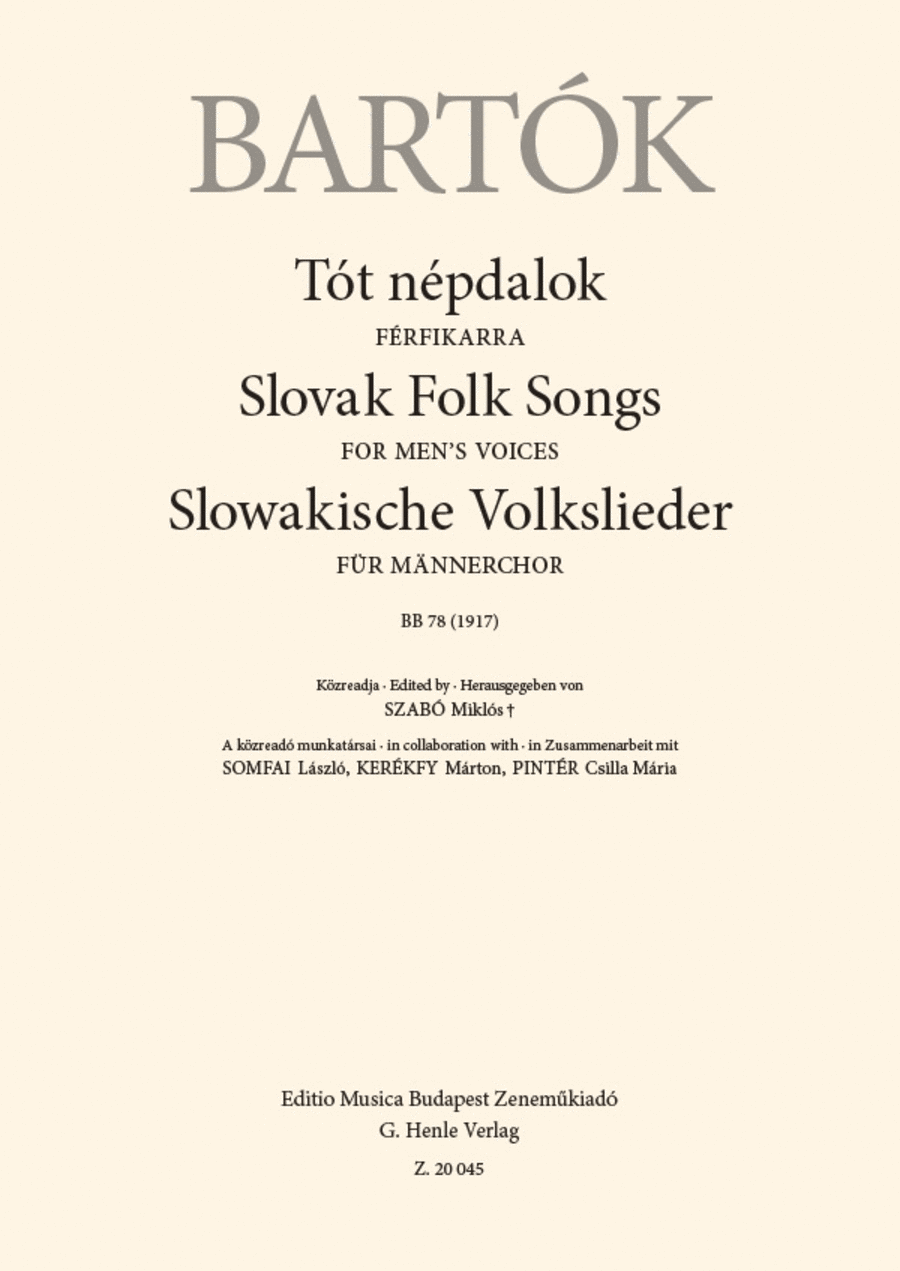 Tot Nepdalok (Slovak Folk Songs)