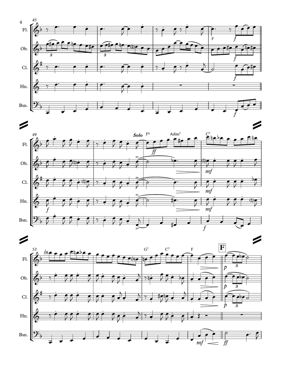 A Holly Jolly Christmas Woodwind Quintet scores gallery preview page 5