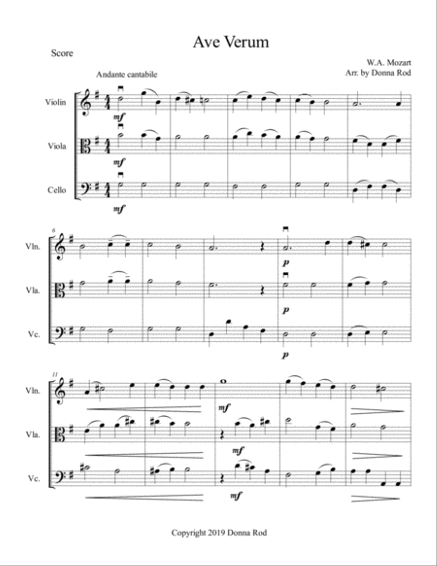 Ave Verum String Trio scores gallery preview page 2