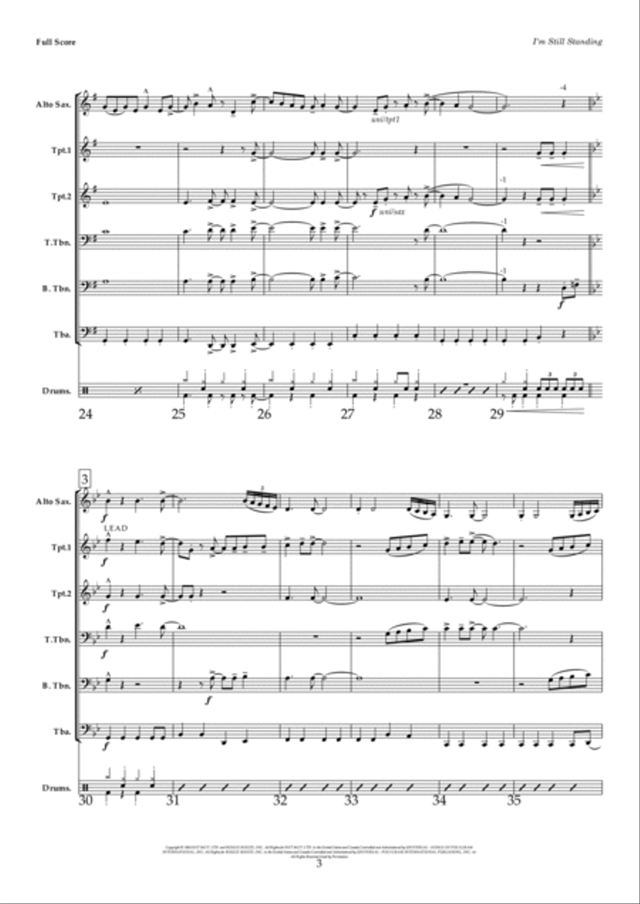 I'm Still Standing Concert Band scores gallery preview page 3
