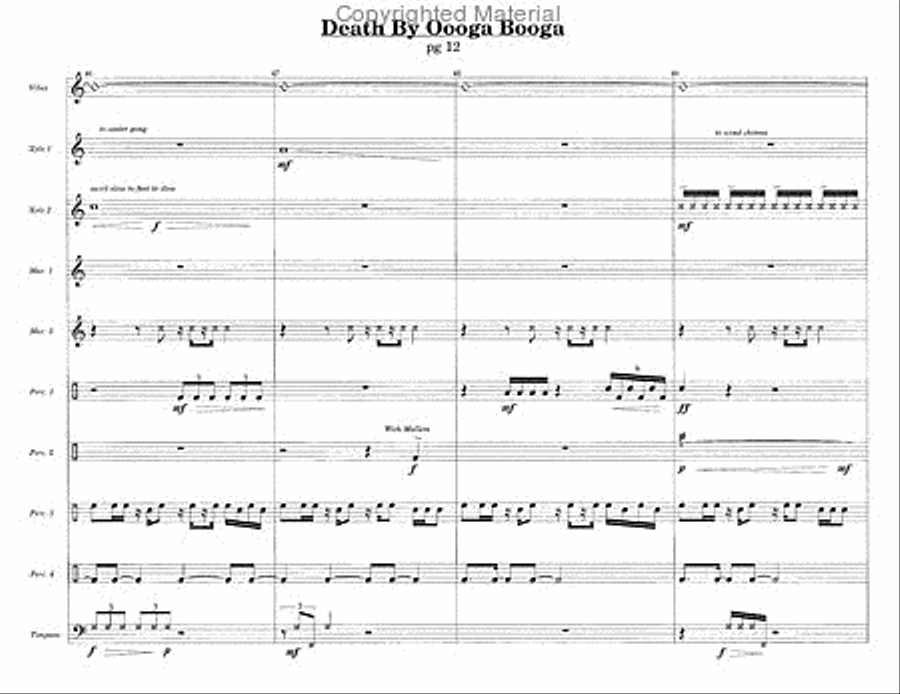 Death By Oooga Booga Percussion Ensemble scores gallery preview page 5