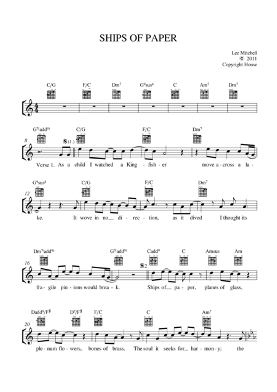 SHIPS OF PAPER Acoustic Guitar scores gallery preview page 1
