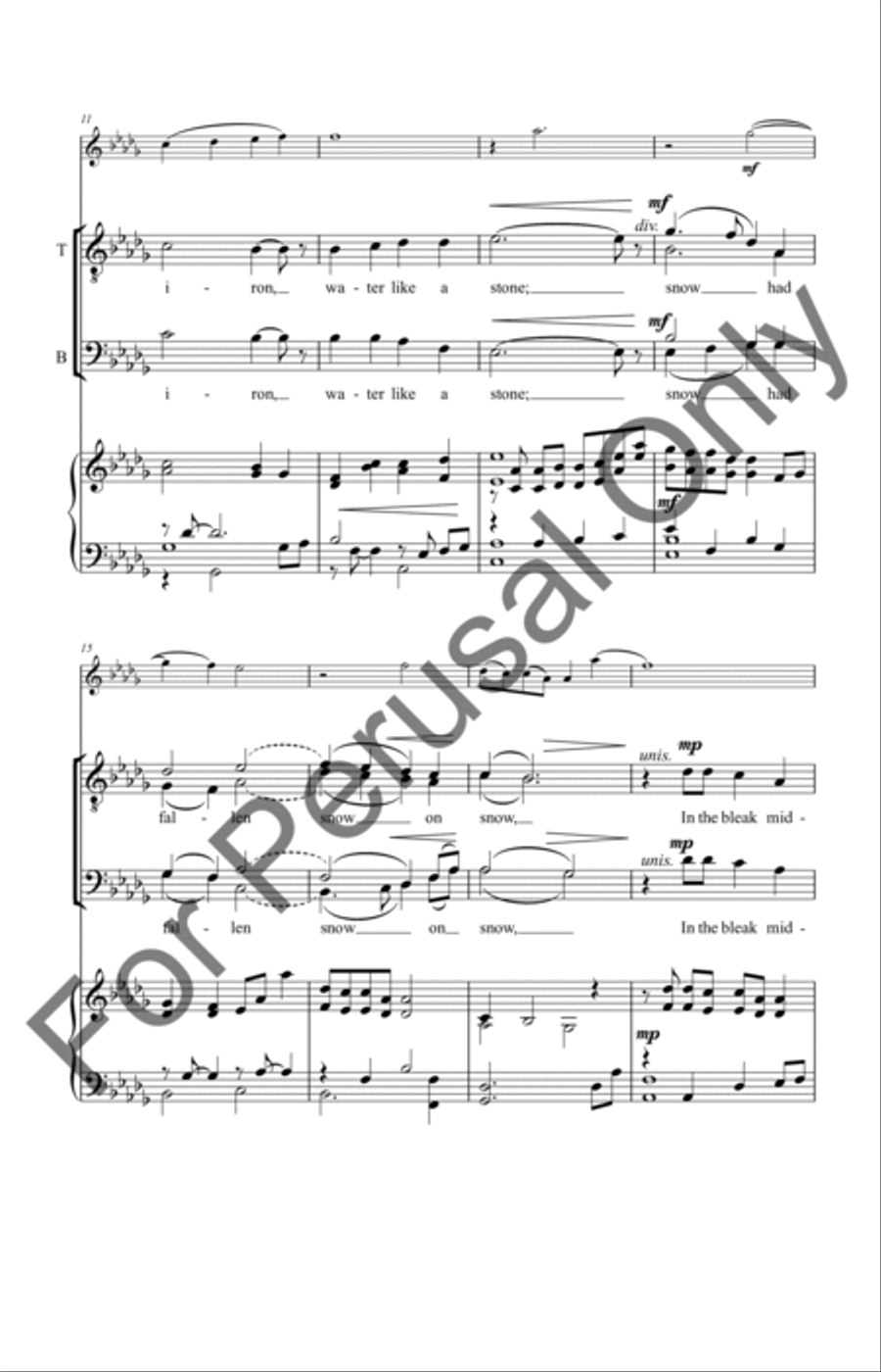 In The Bleak Midwinter (Choral Score) TTBB scores gallery preview page 3