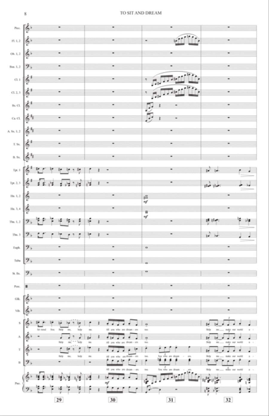 To Sit And Dream (Band Accompaniment) - Full Score Choir scores gallery preview page 8