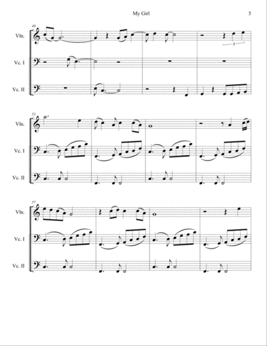 My Girl String Trio scores gallery preview page 5