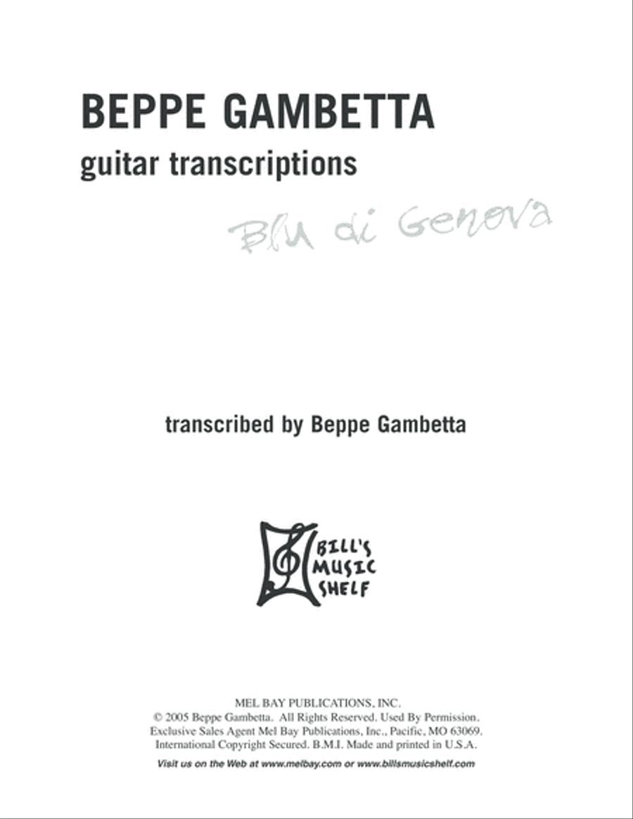 Beppe Gambetta Blu di Genova - Guitar Transcriptions Acoustic Guitar scores gallery preview page 2