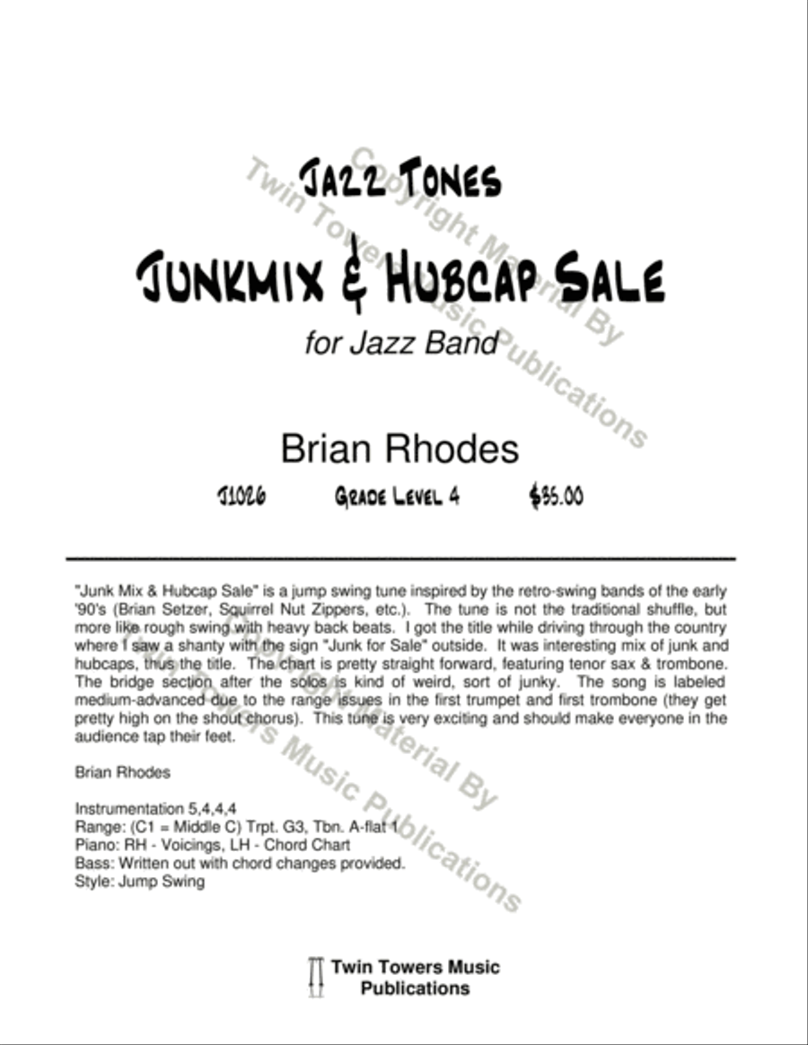 Junk Mix and Hubcap Sale Jazz Ensemble scores gallery preview page 2