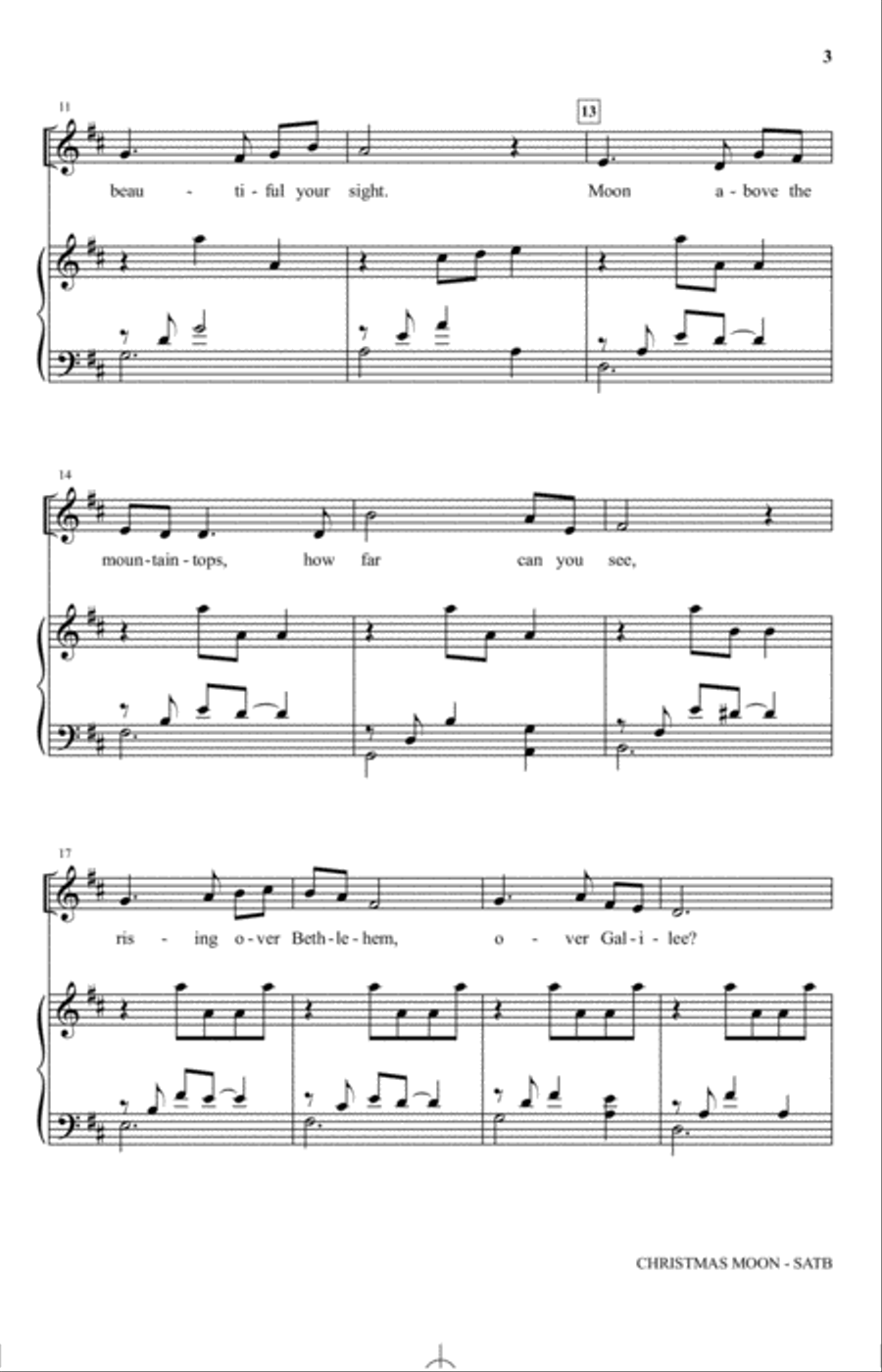 Christmas Moon 4-Part scores gallery preview page 2