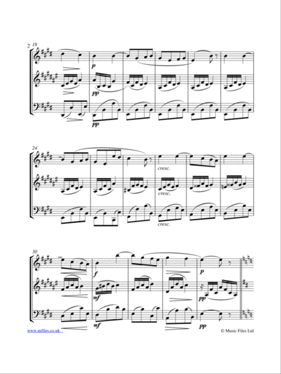 Gabriel Faure's Dolly Suite: No.1 Berceuse for Woodwind Trio Woodwind Trio scores gallery preview page 2