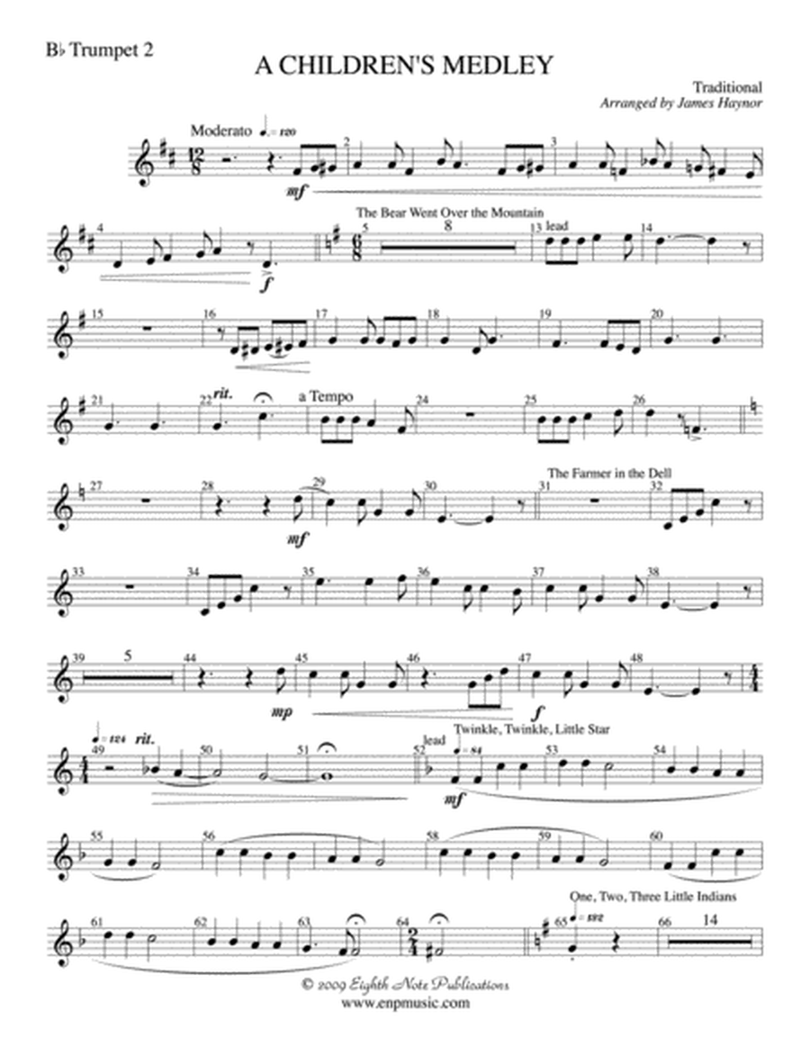 A Children's Medley: 2nd B-flat Trumpet