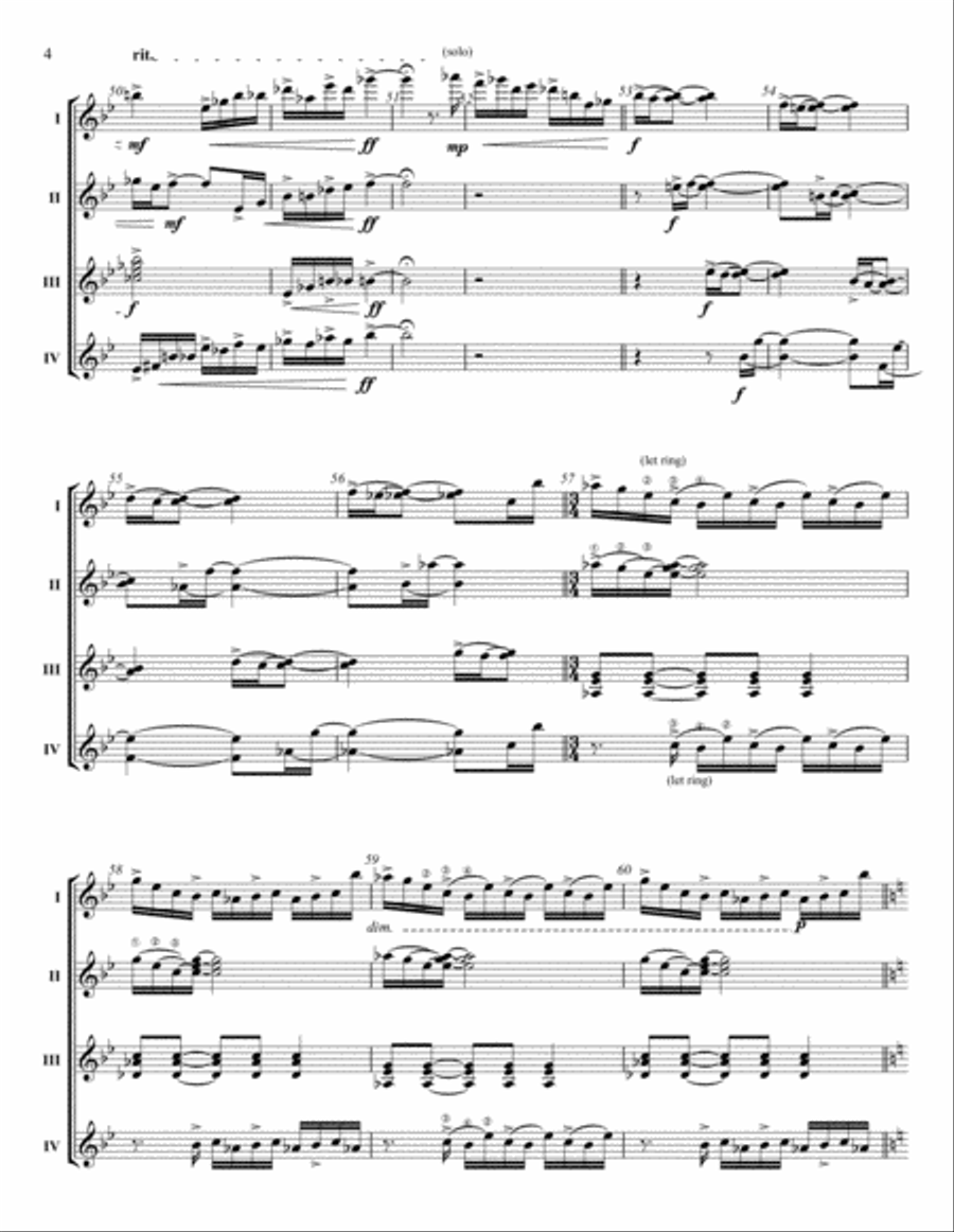 Yosemite Suite: for Guitar Quartet Small Ensemble scores gallery preview page 4