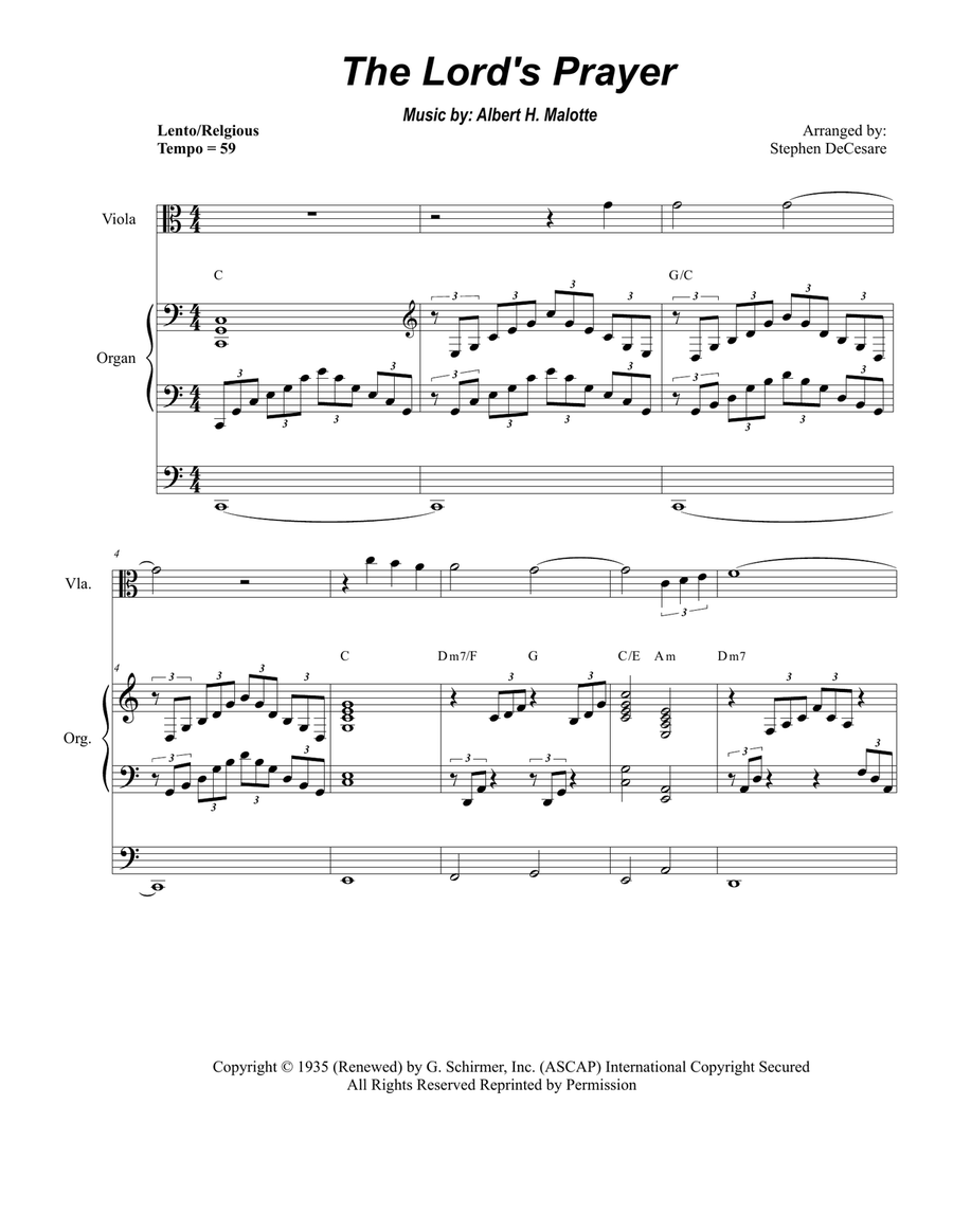 The Lord's Prayer The Lord's Prayer String Duet scores gallery preview page 1