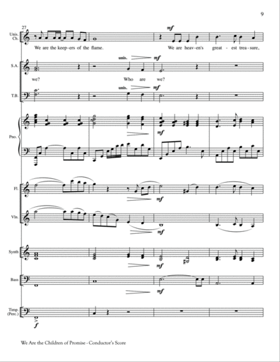 We Are the Children of Promise Unison Choir scores gallery preview page 9