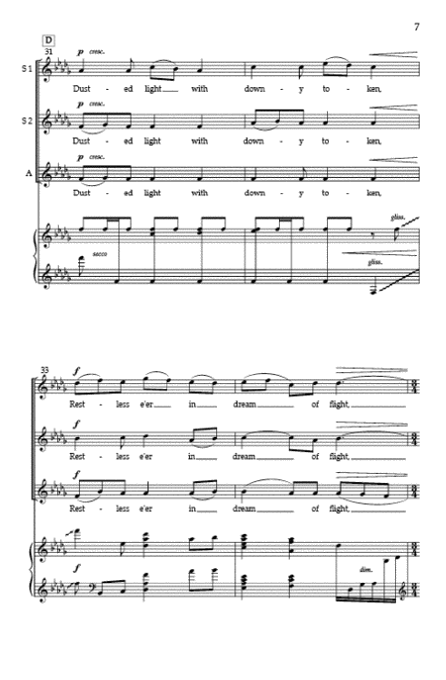 Crystal Sky (Vocal Score) SSA scores gallery preview page 6