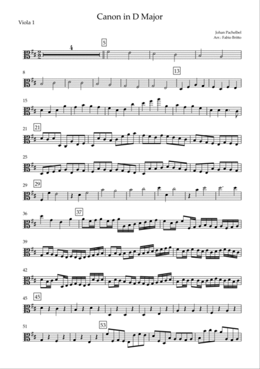 Canon in D Major Johann Pachelbel for Viola Trio by Johann Pachelbel String Trio Digital Sheet Music Sheet Music Plus