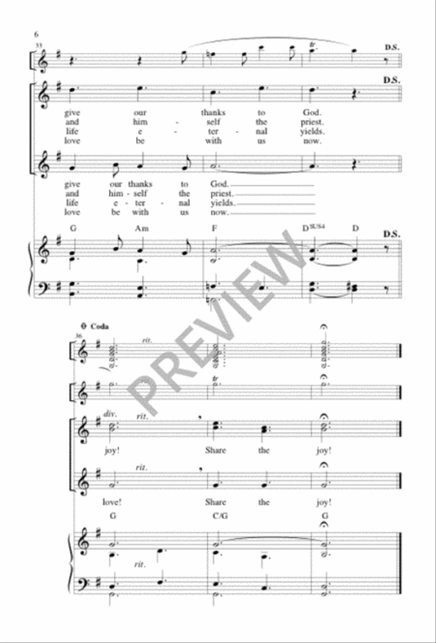 Come to the Banquet Come to the Banquet Unison Choir scores gallery preview page 6