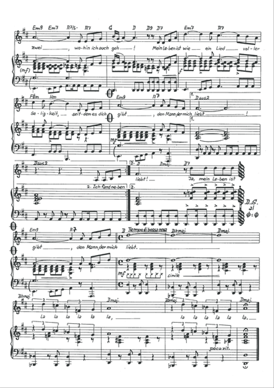 Mein Leben ist wie ein Lied Piano, Vocal scores gallery preview page 4