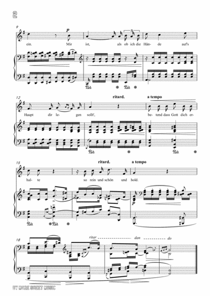 Schumann-Du bist wie eine Blume in G Major,for Voice and Piano image number null