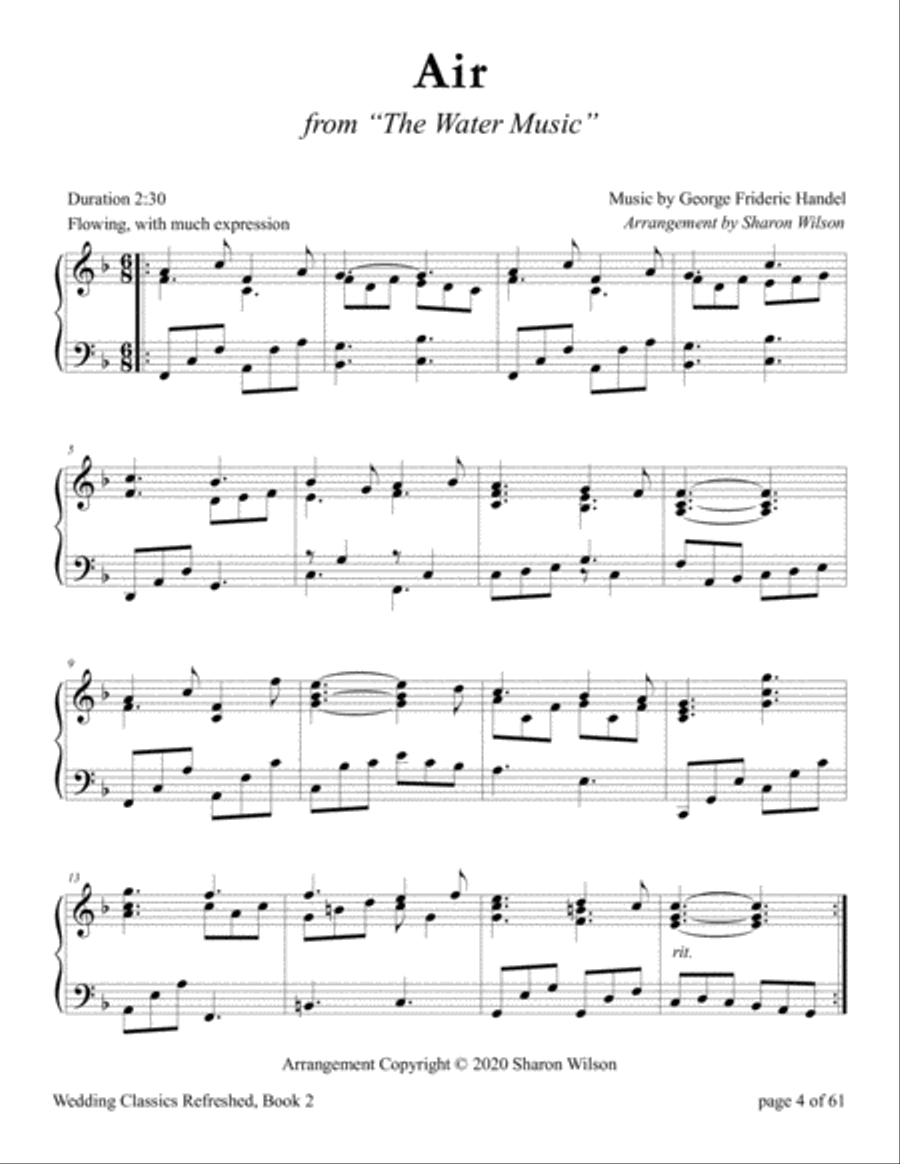 Wedding Classics Refreshed, Book 2: Processionals and Recessionals (a Collection of 20 Piano Solos) Piano Solo scores gallery preview page 5