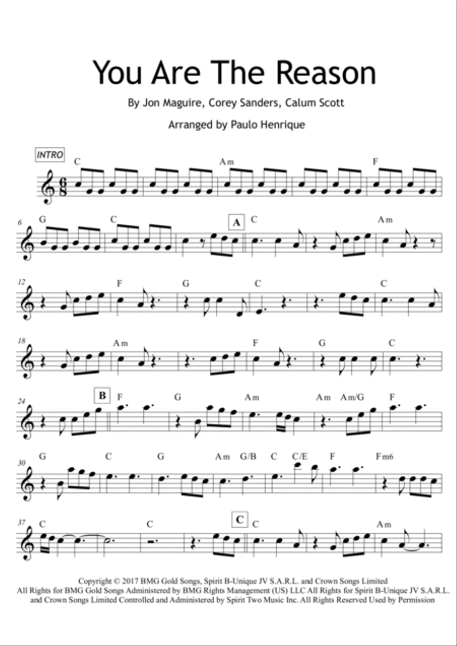 You Are The Reason Easy Piano scores gallery preview page 2