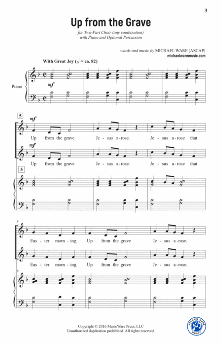 Up from the Grave (2-part choir) SA scores gallery preview page 2
