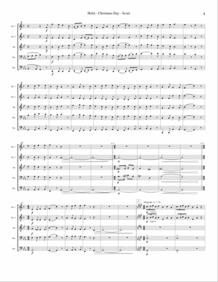Christmas Day (Choral Fantasy on Old Carols) for Brass Quintet Brass Ensemble scores gallery preview page 5
