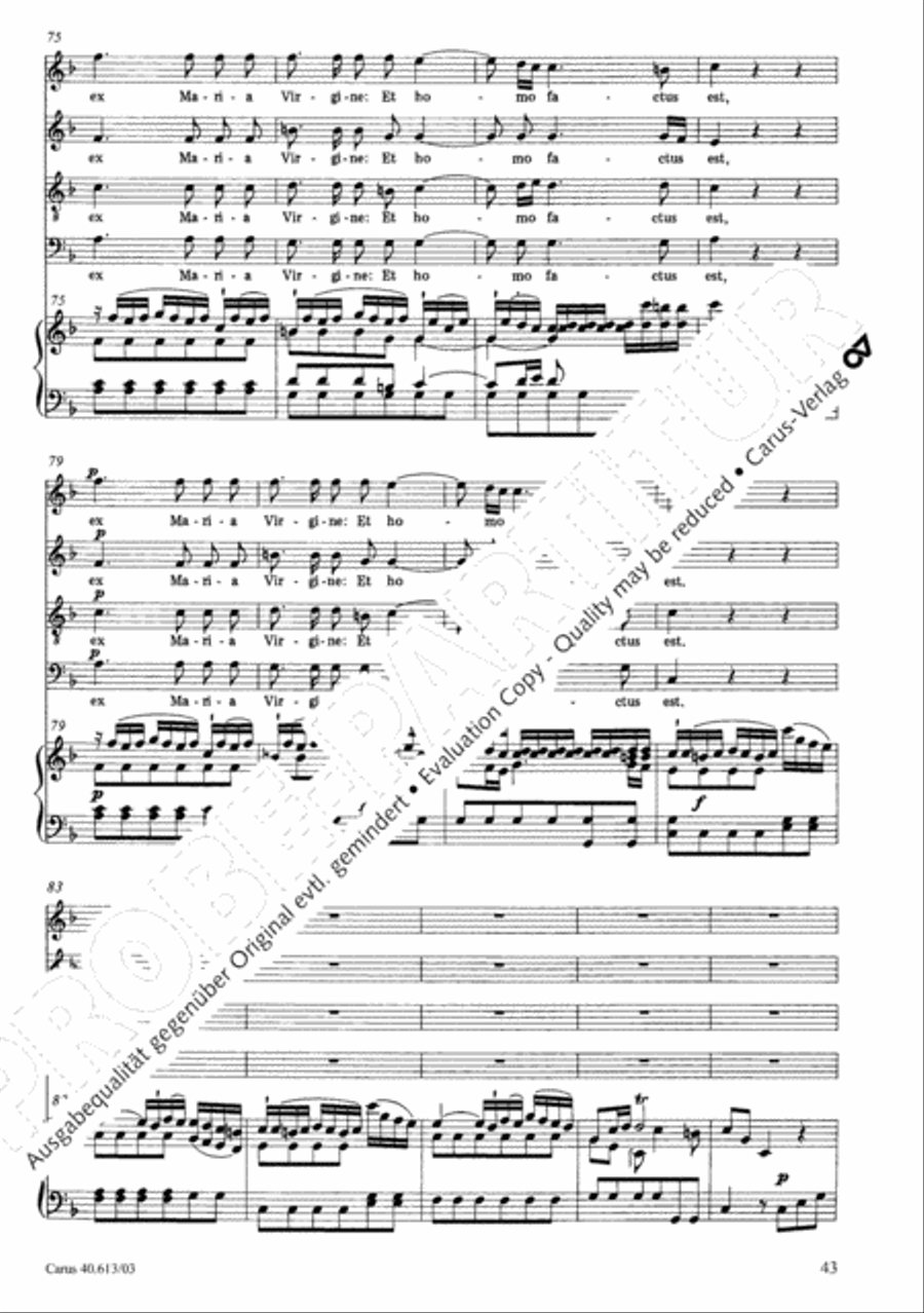 Mass in C (Missa in C) 4-Part scores gallery preview page 44