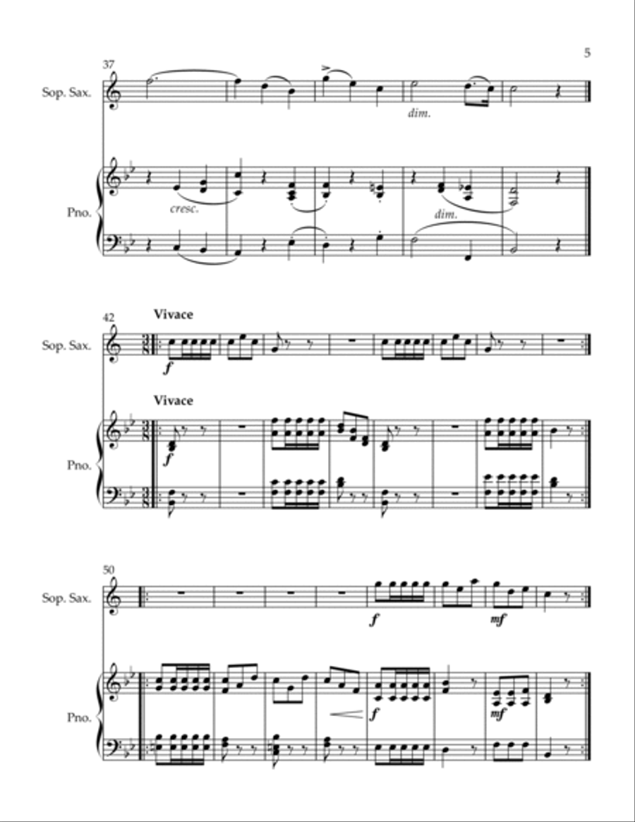 Sonatine Soprano Saxophone scores gallery preview page 5