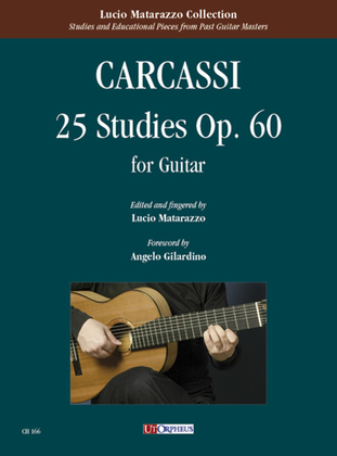 Book cover for 25 Studies Op. 60 for Guitar. Foreword by Angelo Gilardino