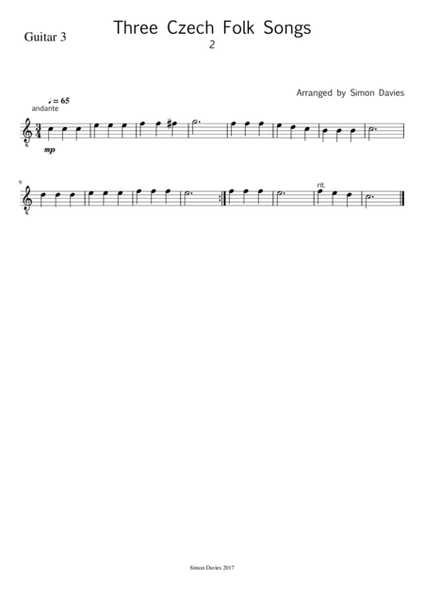 Three Czech Folksongs - 2 (for easy guitar ensemble) image number null