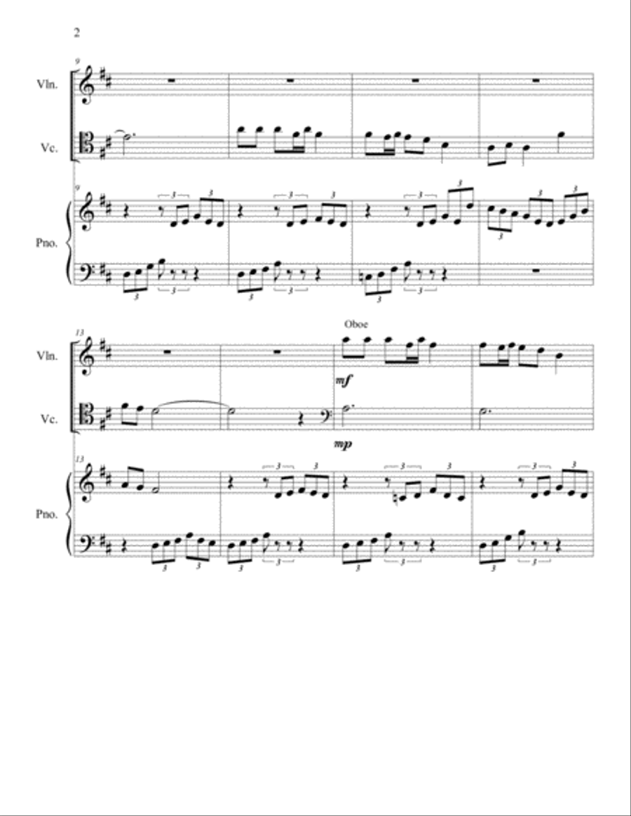 Flower in a Rainy Night Piano Trio scores gallery preview page 2