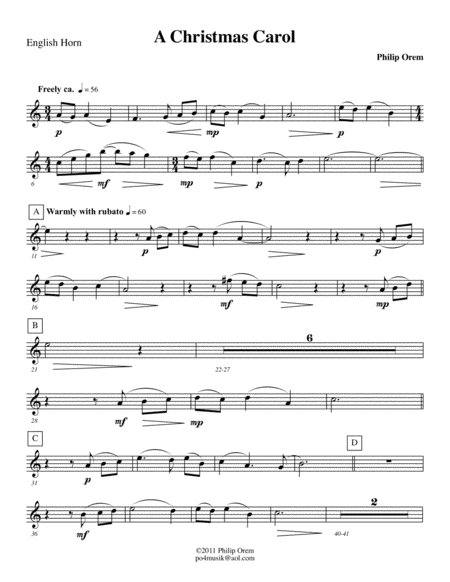 A Christmas Carol - English horn part