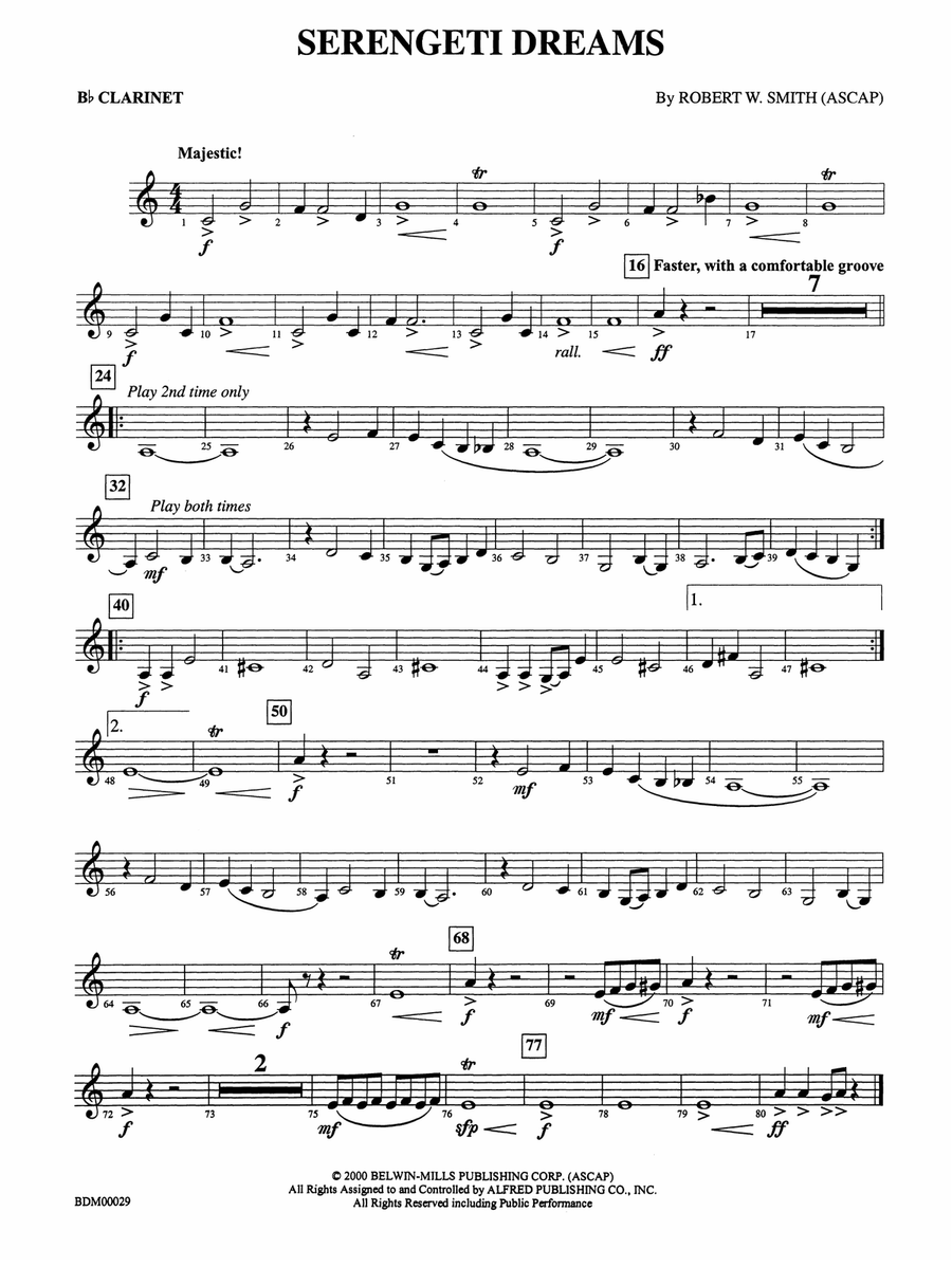 Serengeti Dreams: 1st B-flat Clarinet