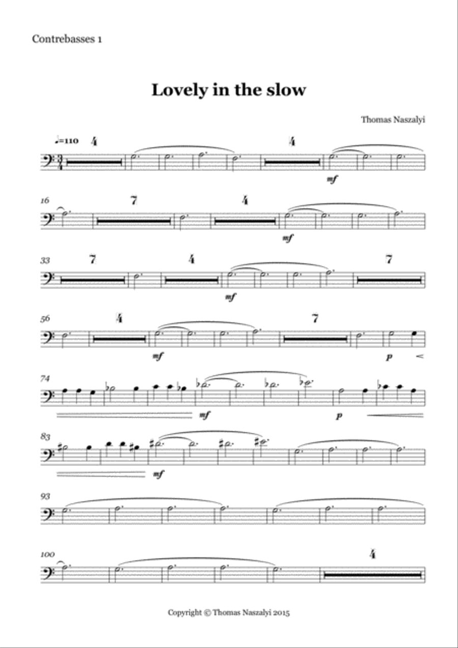 Lovely in the Slow/Double Bass 1 PART Double Bass scores gallery preview page 1
