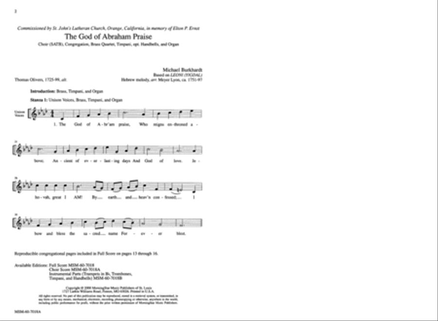 The God of Abraham Praise 4-Part scores gallery preview page 2