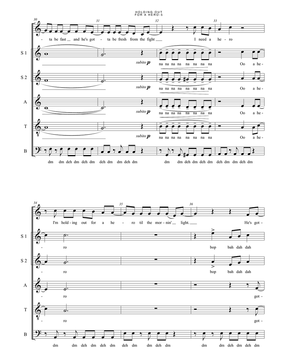 Holding Out For A Hero 4-Part scores gallery preview page 5